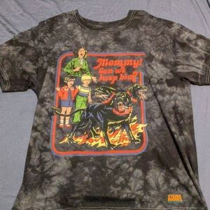 Funny faux vintage black tie-dye shirt